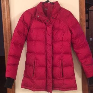 Athleta XS 90% Down Coat long Red